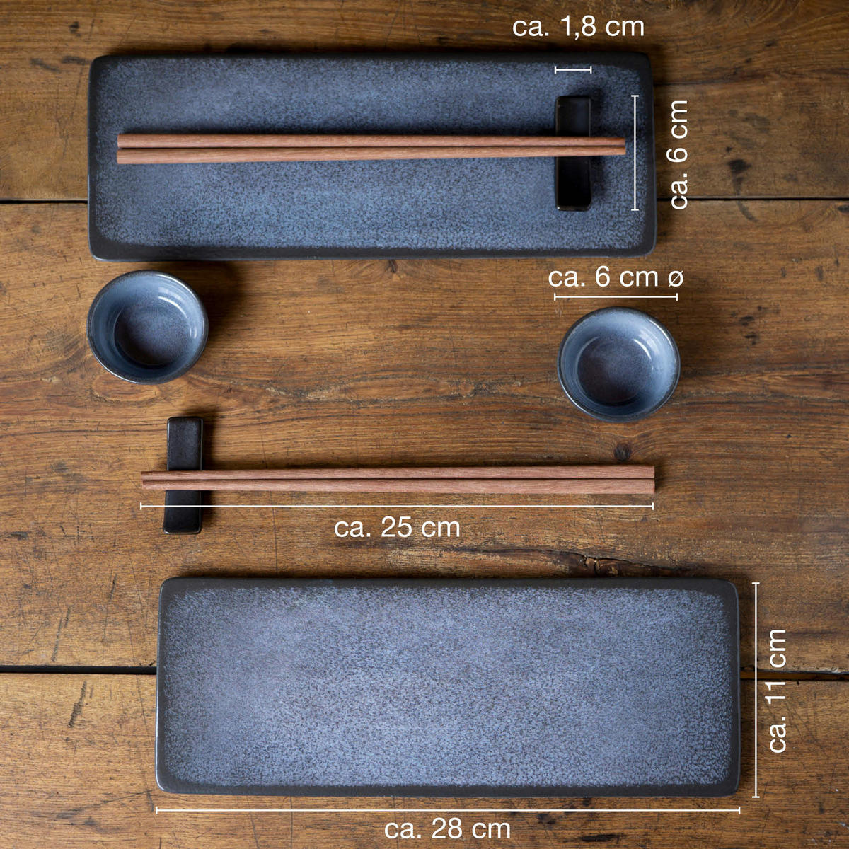 Moritz & Moritz Sushi-Set blau Porzellan Sushiset_10tlg. - blau - Moritz & Moritz