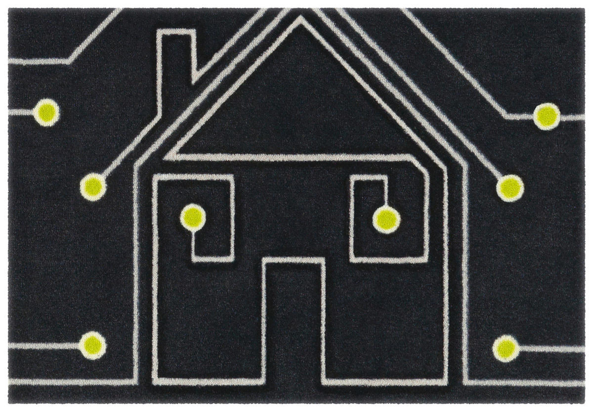 Arte Espina Kurzflorteppich Living Mat 60 anthrazit B/L: ca. 64x168 cm Living Mat 60 - weiß/gelb (64,00/168,00cm) - Arte Espina