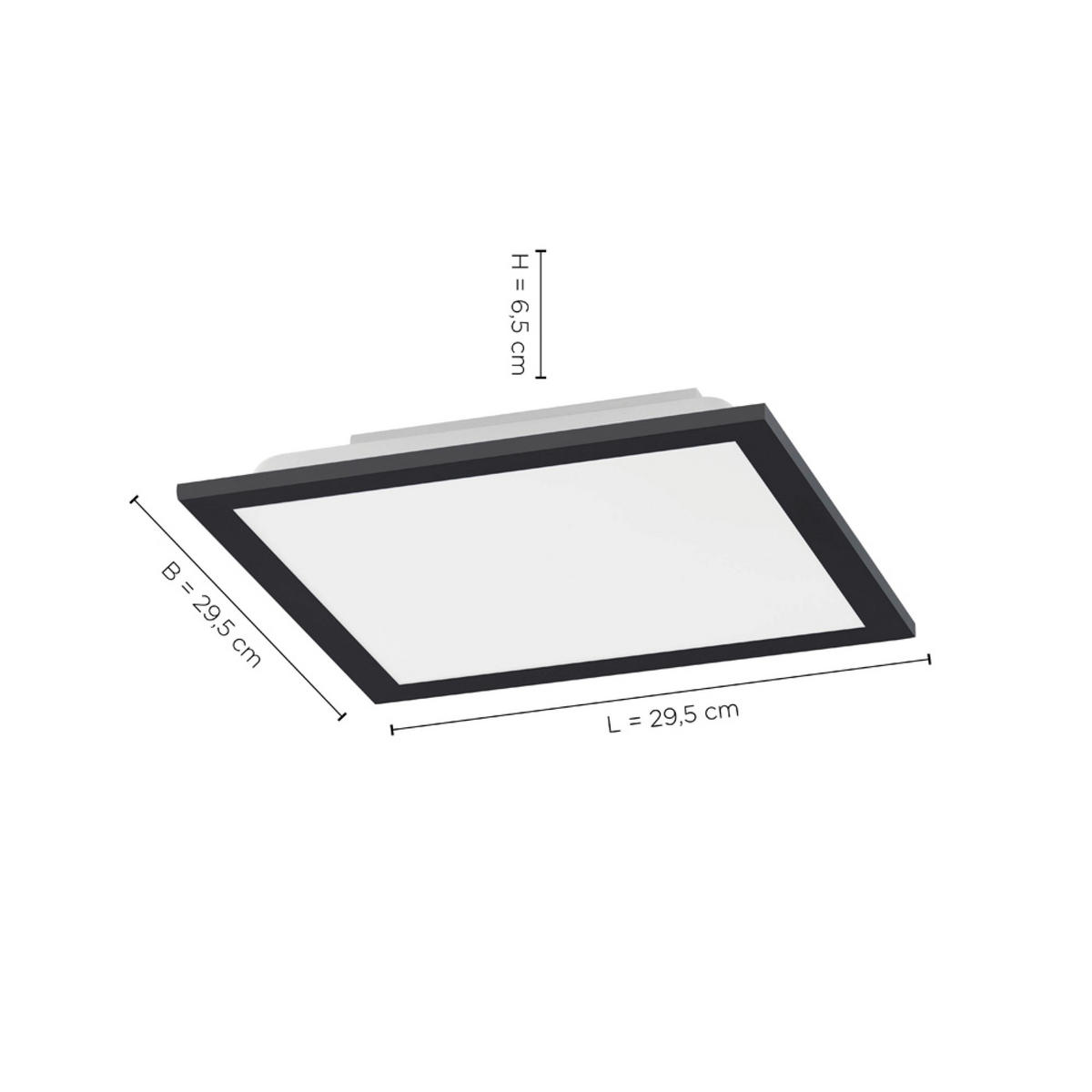 Just Light LED-Deckenpanel FLAT 14754-18 weiß schwarz Metall Kunststoff B/H/T: ca. 29,5x6,5x29,5 cm 1 Brennstellen FLAT - weiß/schwarz (29,50/6,50/29,50cm) - Just Light