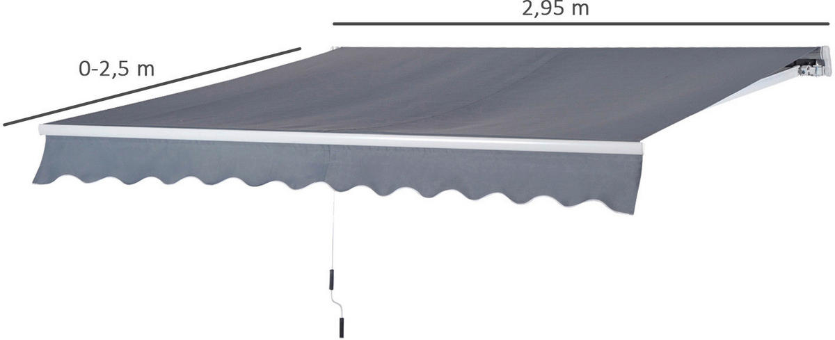 Markise grau B/L: ca. 250x295 cm Markise - grau (250,00/295,00cm) - Outsunny