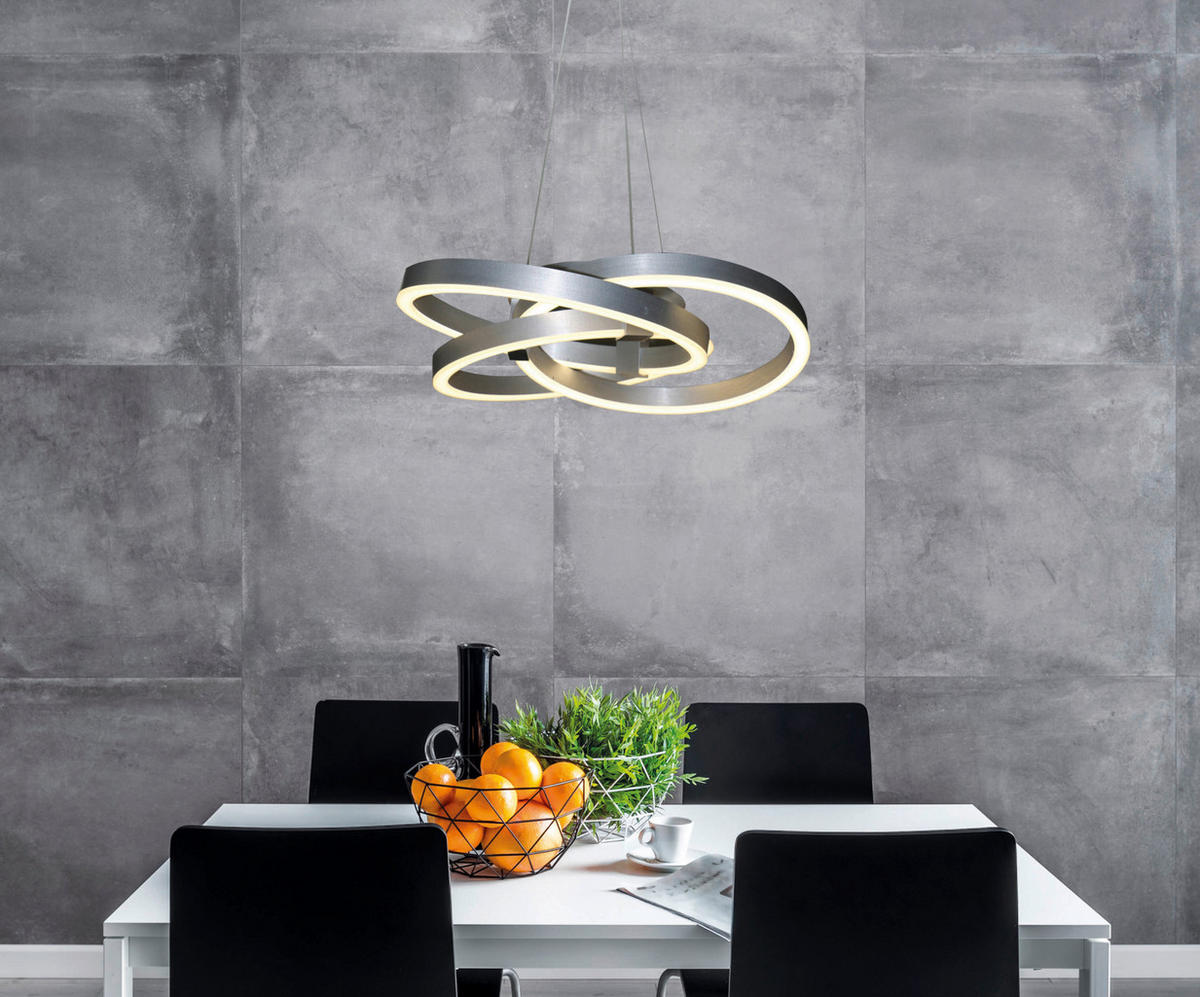 Näve Leuchten Pendelleuchte 6107960 Alu Kunststoff Metall B/H/T: ca. 58x120x58 cm null 3 Brennstellen Divora - Alu (58,00/120,00/58,00cm) - Näve Leuchten