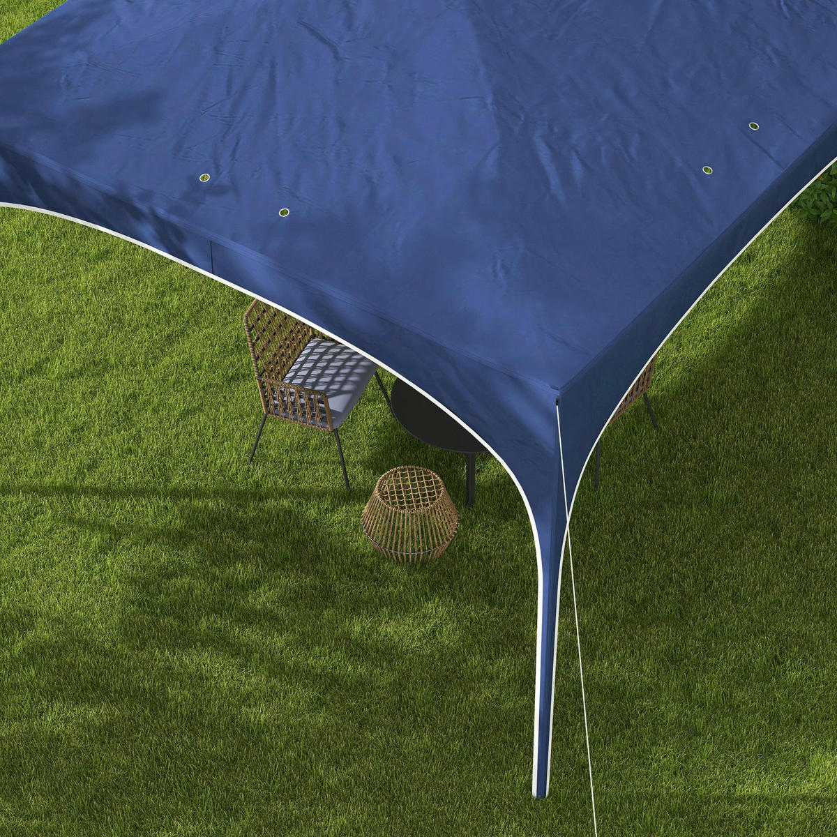 Outsunny Pavillon blau Polyester-Mischgewebe B/H/L: ca. 295x255x295 cm Pavillon - blau (295,00/295,00/255,00cm) - Outsunny