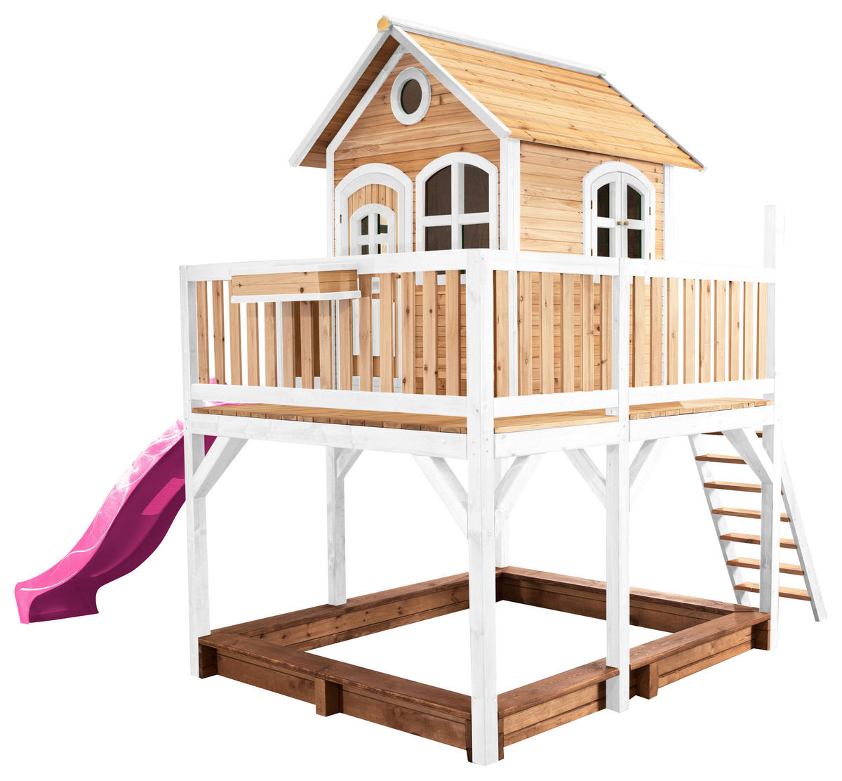 AXI Spielhaus Liam braun B/H/L: ca. 377x291x255 cm Liam - braun/lila (255,00/377,00/291,00cm) - AXI