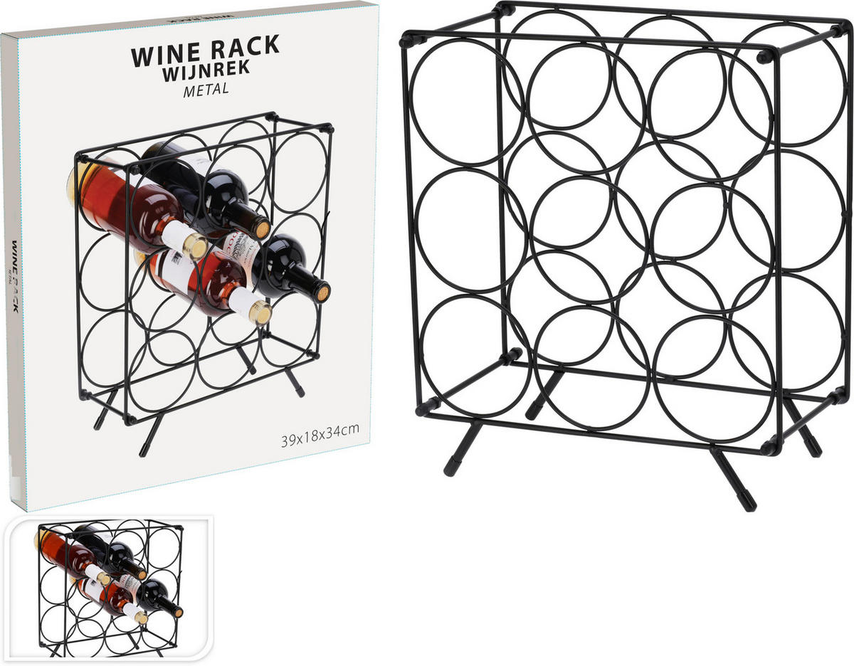 Weinregal schwarz Eisen B/H/L: ca. 32,5x3,5x37 cm Weinregal - schwarz (37,00/32,50/3,50cm)