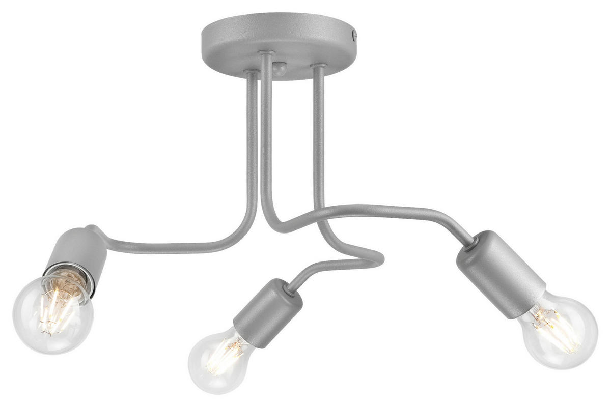 Lamkur Deckenleuchte silber Stahl B/H/L: ca. 34x38x38 cm 3 Brennstellen Charlie - silber (38,00/34,00/38,00cm) - Lamkur
