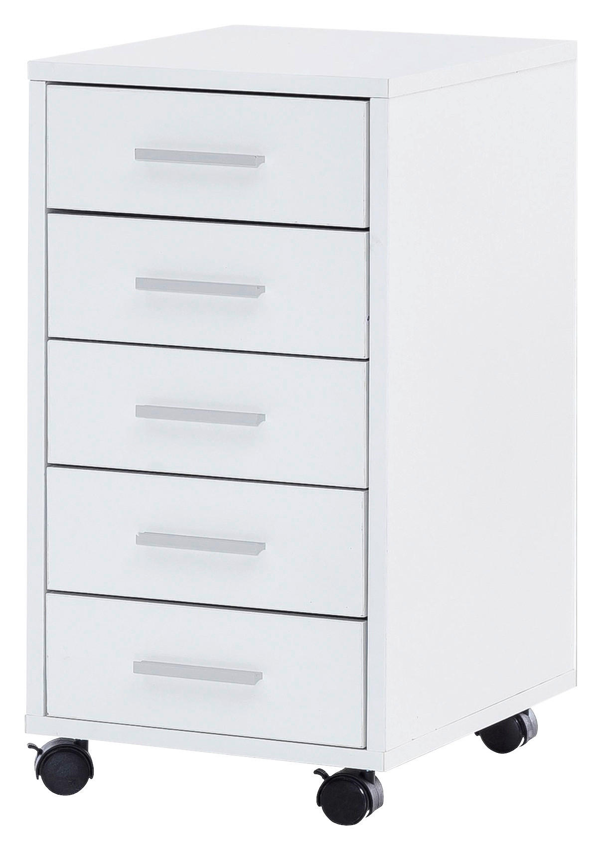 Rollcontainer weiß Spanplatte B/H/T: ca. 33x63x38 cm Rollcontainer - weiß (33,00/63,00/38,00cm) - Wohnling
