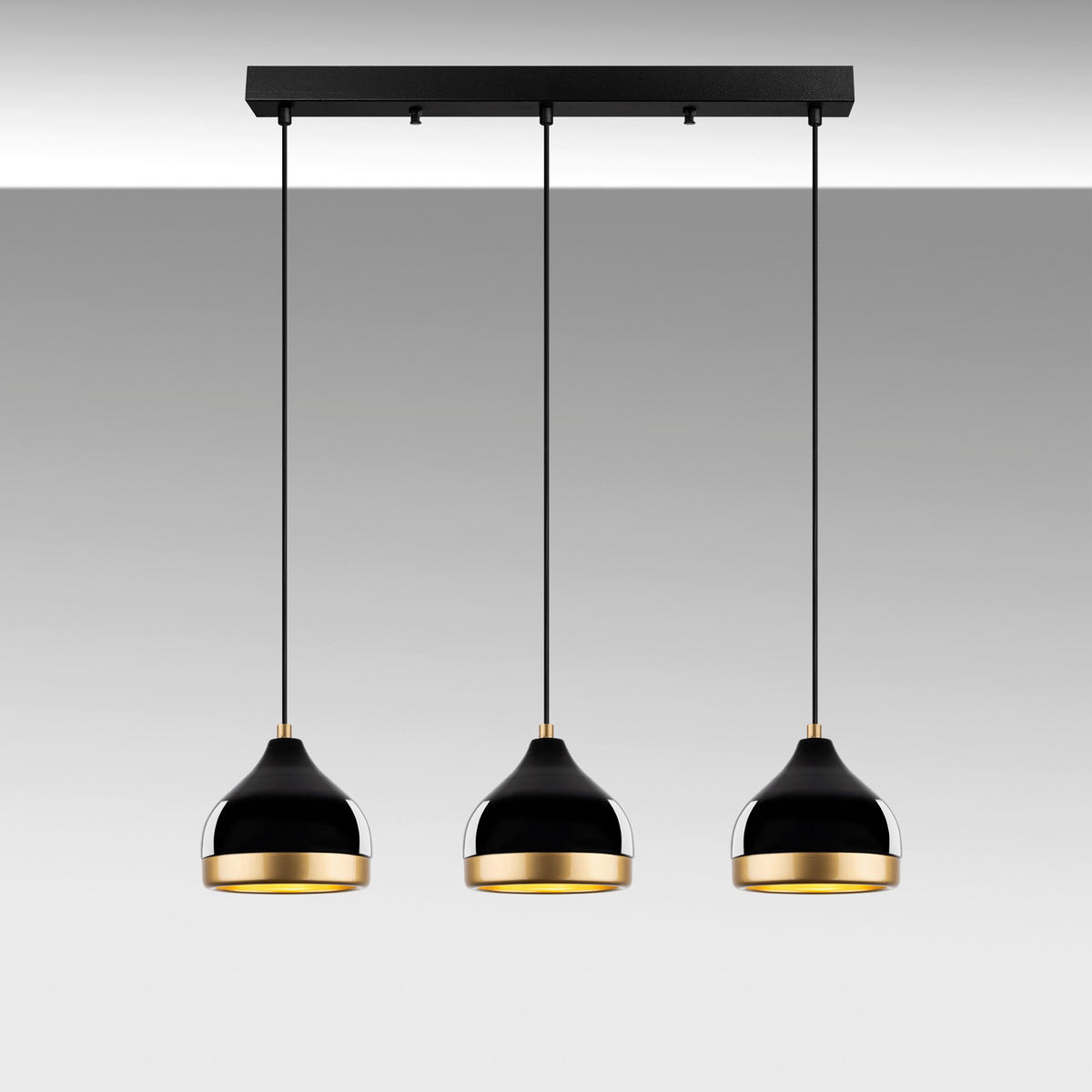 Opviq Pendelleuchte schwarz B/H/T/L: ca. 17x111x17x67 cm E27 3 Brennstellen Yildo - schwarz (67,00/17,00/111,00cm) - Opviq