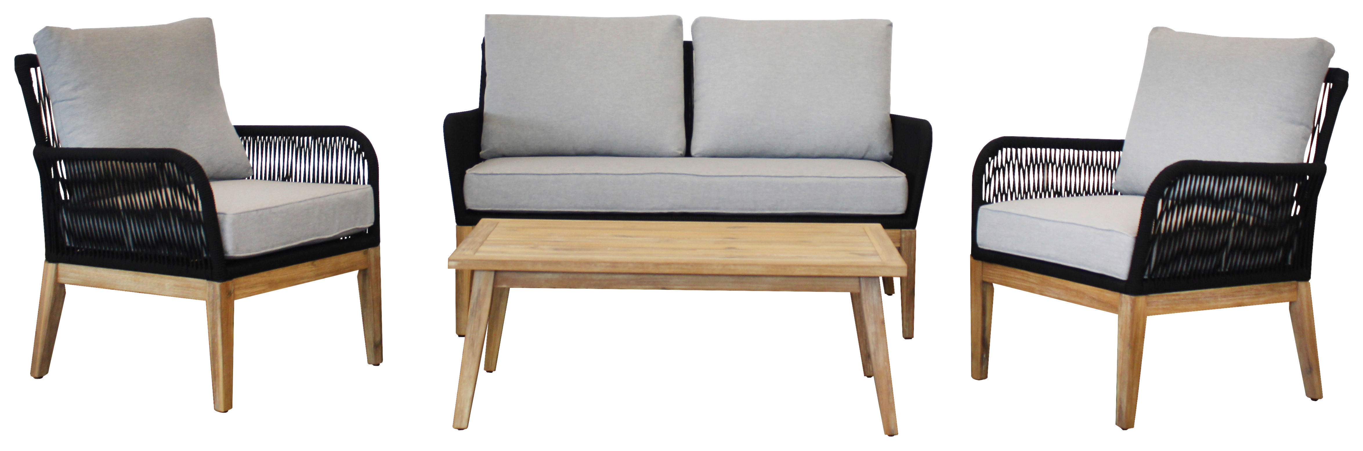Acamp Loungeset Mykonos teak Akazie B/H/T: ca. 135x90x73 cm Mykonos - teak (135,00/90,00/73,00cm) - Acamp