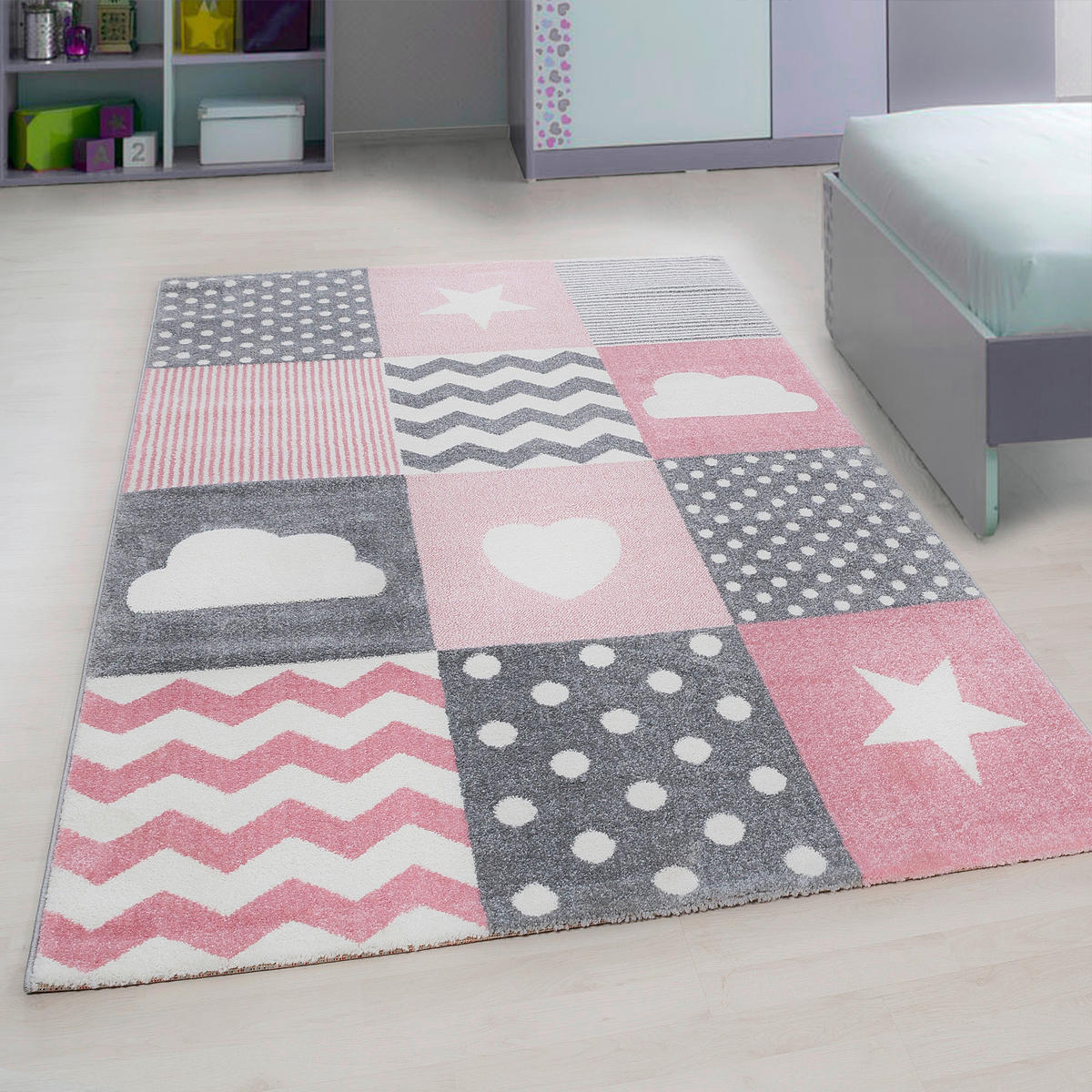 Ayyildiz Teppich KIDS pink B/L: ca. 160x230 cm KIDS - pink (160,00/230,00cm) - Ayyildiz