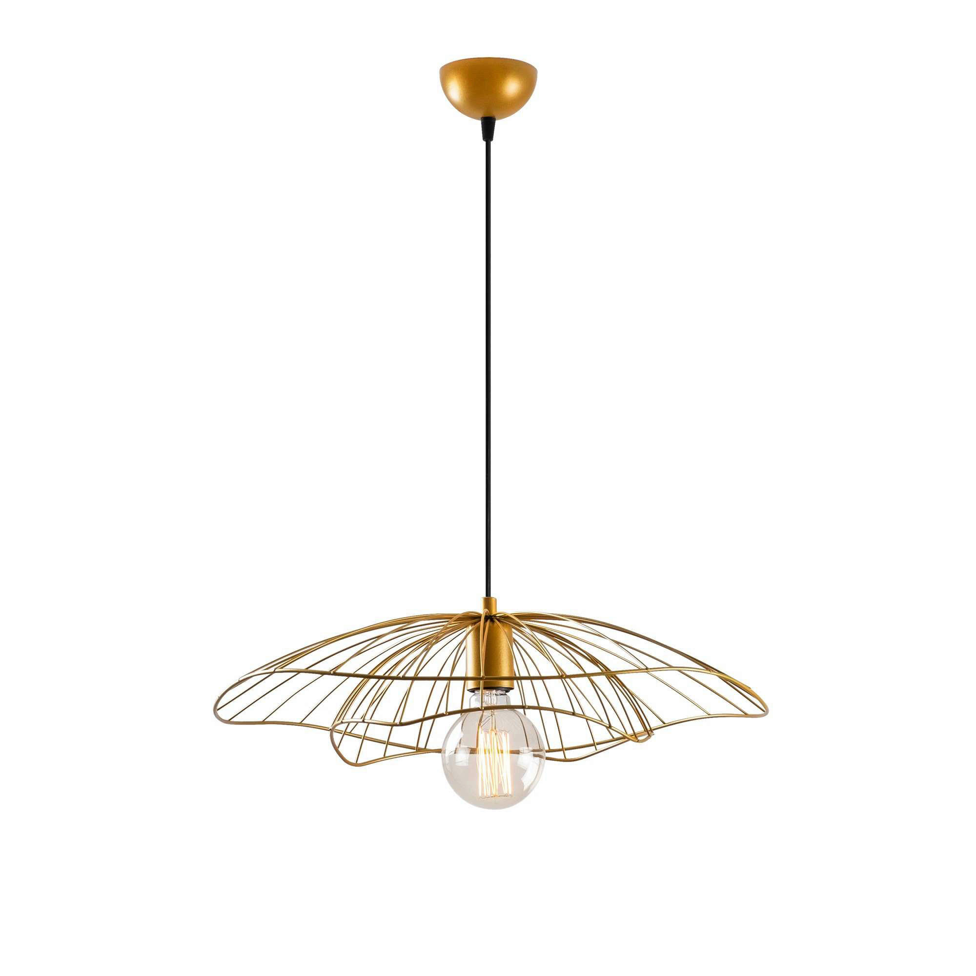 Opviq Pendelleuchte Tel gold Metall B/H/T/L/D: ca. 50x111x50x50x50 cm E27 1 Brennstellen Tel - gold (50,00/50,00/111,00cm) - Opviq