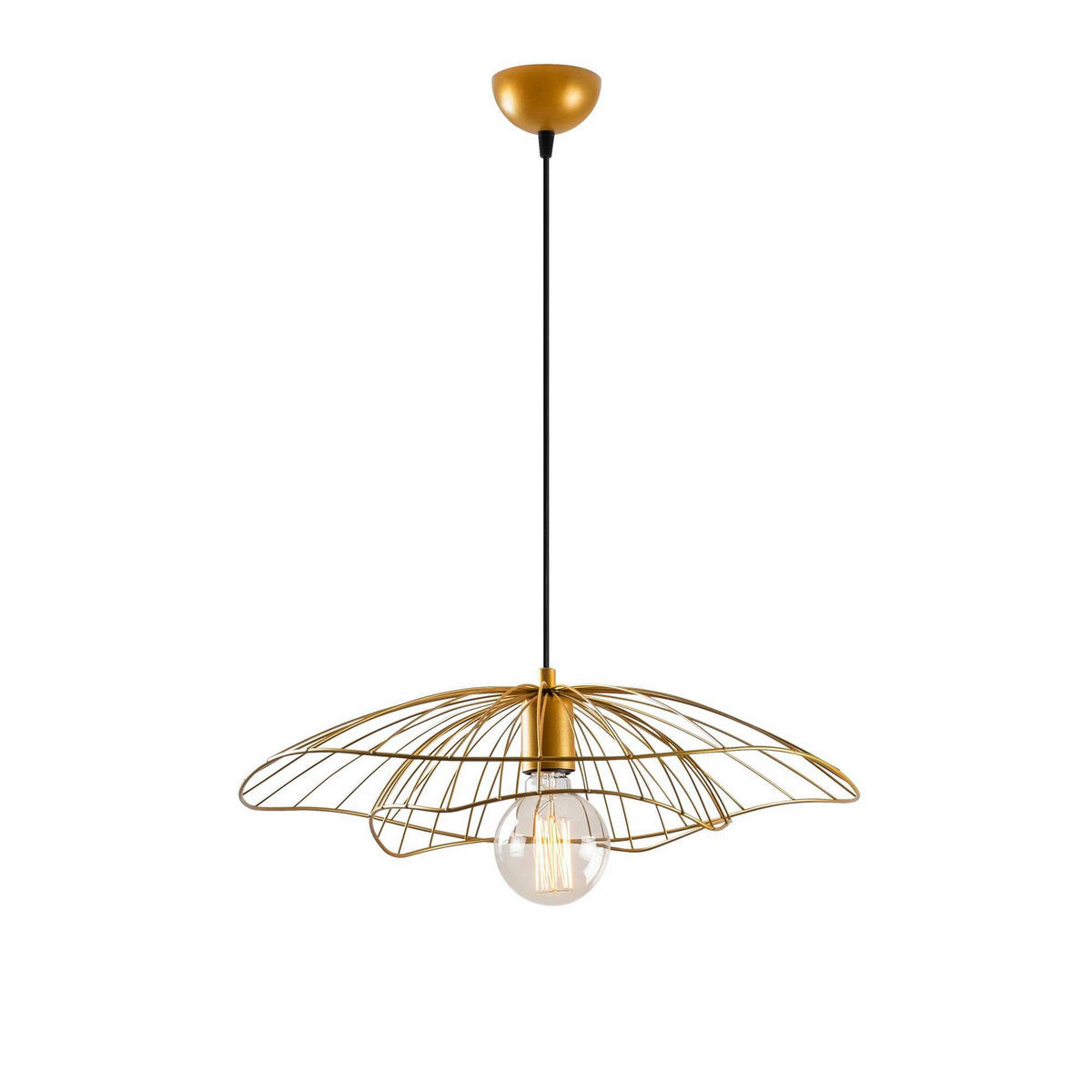 Opviq Pendelleuchte Tel gold Metall B/H/T/L/D: ca. 50x111x50x50x50 cm E27 1 Brennstellen Tel - gold (50,00/50,00/111,00cm) - Opviq
