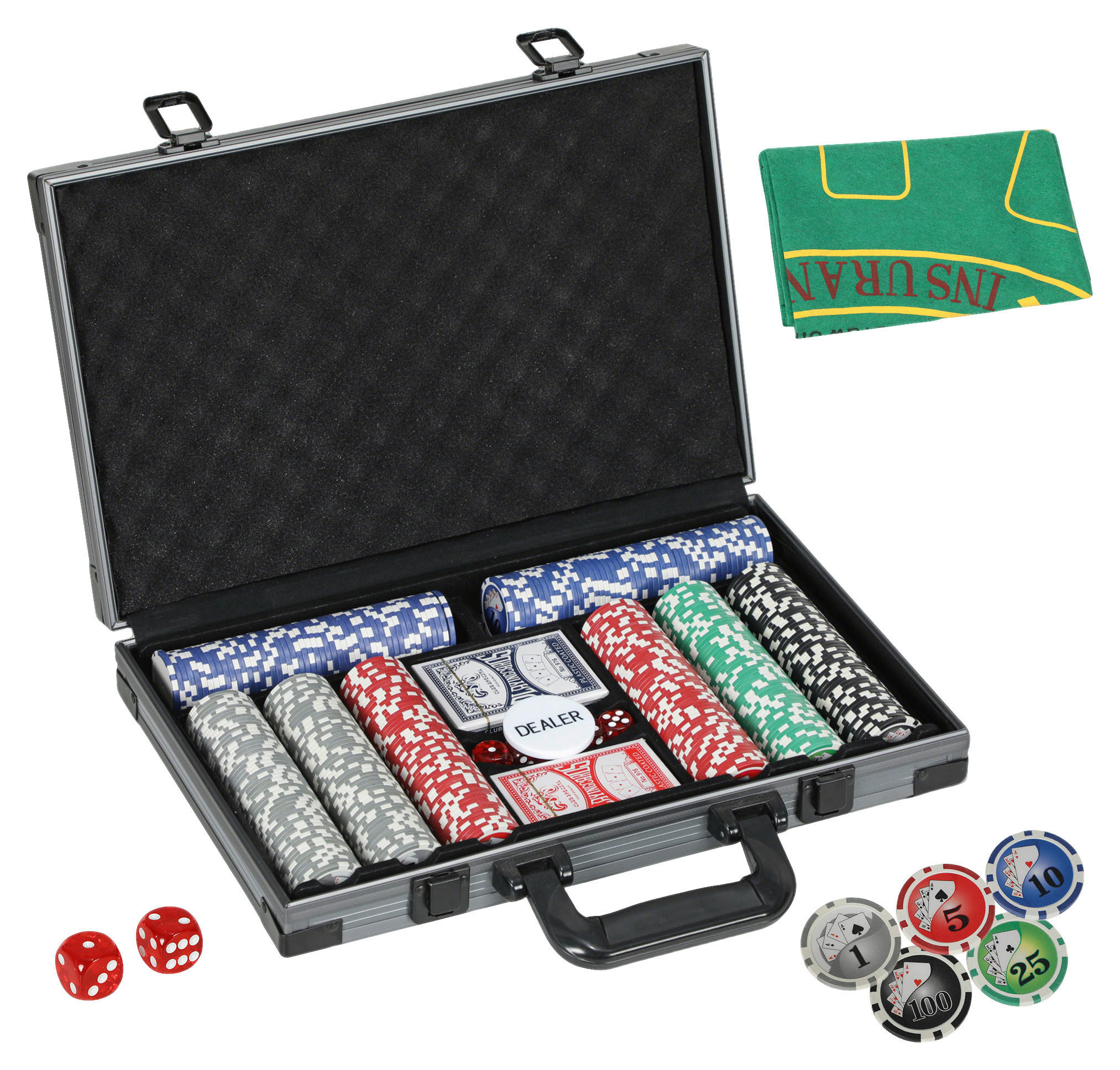 SPORTNOW Pokerset B/H/L: ca. 28x8x39,5 cm Pokerset - grau (39,50/28,00/8,00cm) - SPORTNOW