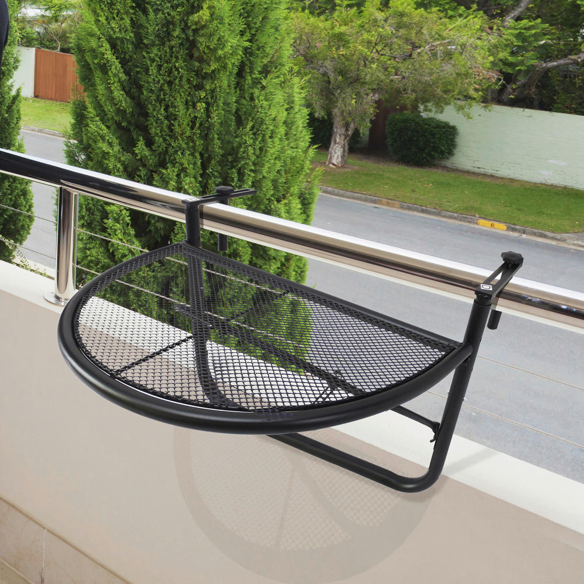 Outsunny Balkonhängetisch schwarz Metall B/H/L: ca. 45x50x60 cm Balkonhängetisch - schwarz (60,00/45,00/50,00cm) - Outsunny