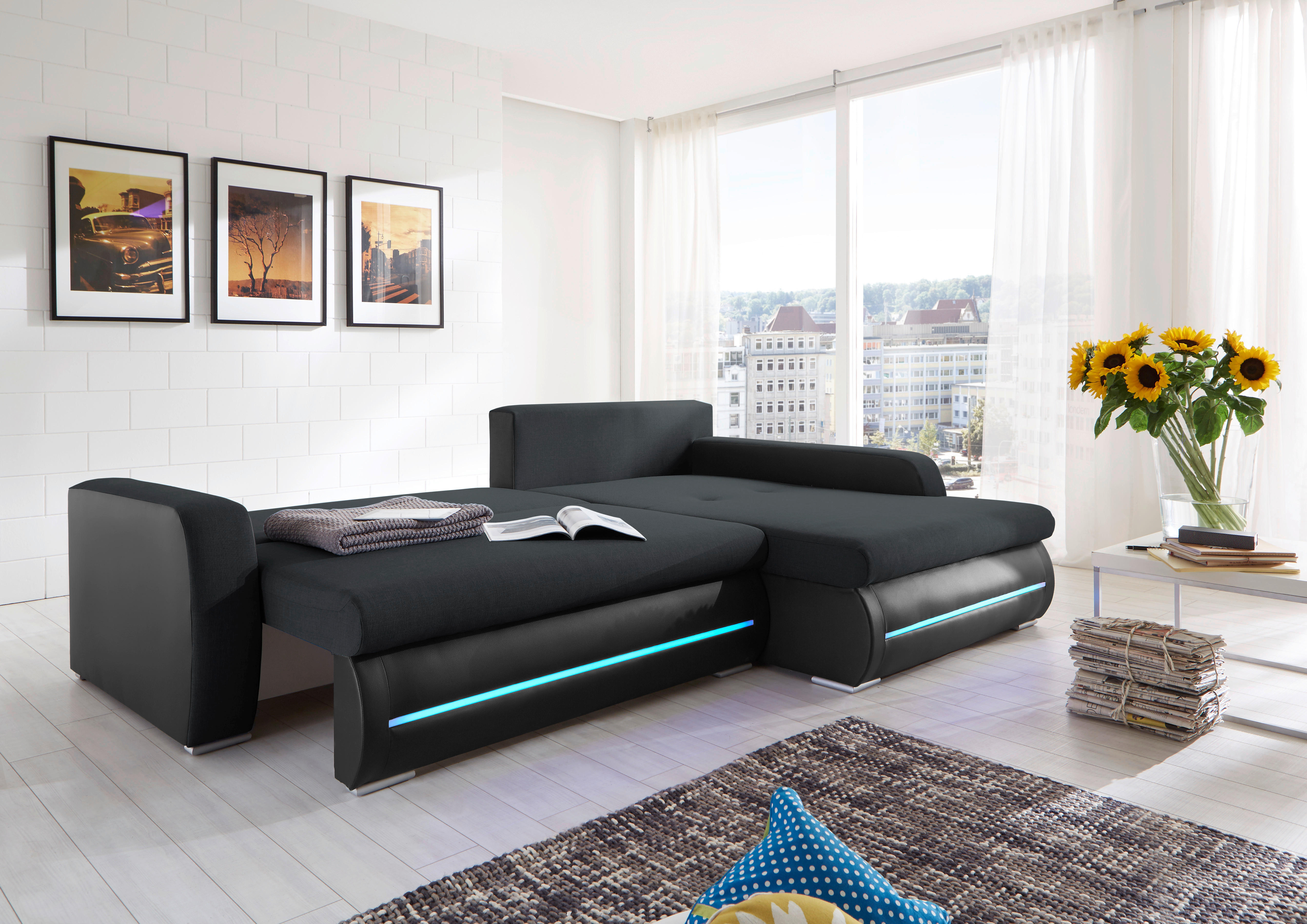 Thumbnail - Ecksofa Freak schwarz schwarz B/T: ca. 267x178 cm