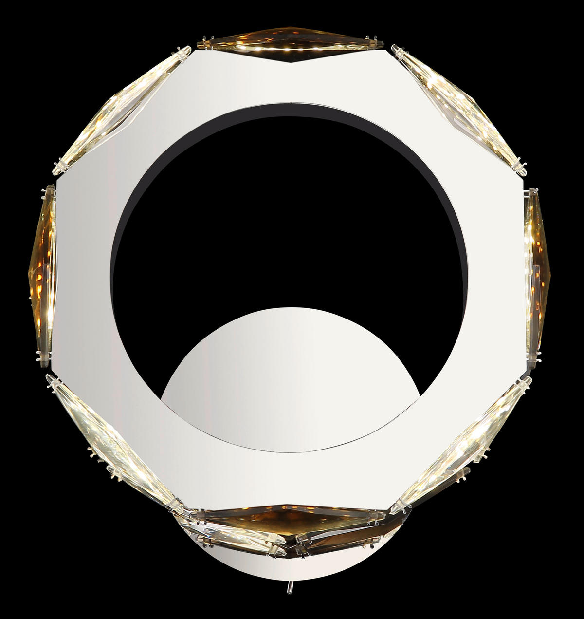GLOBO LED-Wandleuchte transparent Chrom Rauch Acryl Metall B/H: ca. 24x25,5 cm KARILION - Rauch/Chrom (24,00/25,50cm) - GLOBO