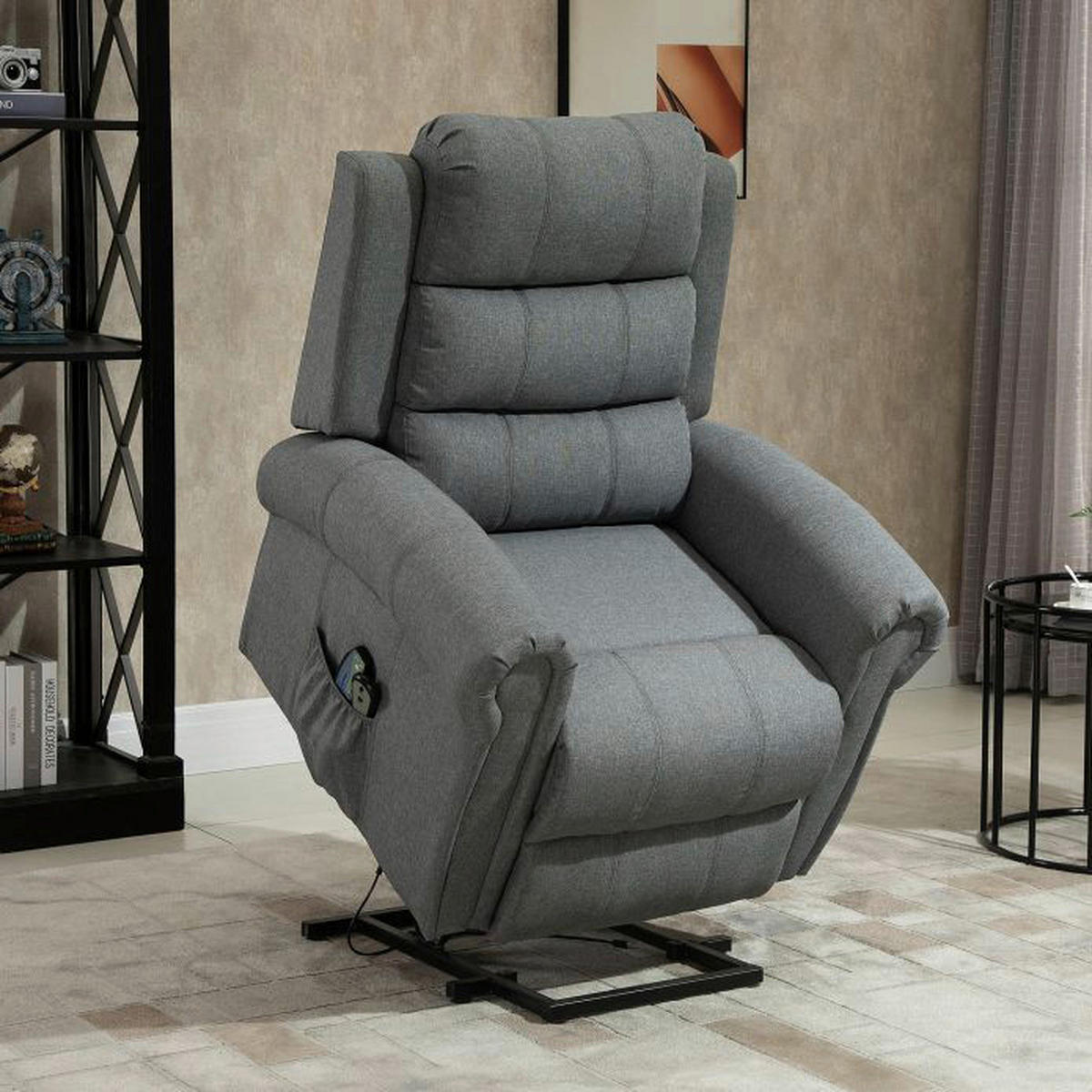 HOMCOM Massagesessel 700-095 grau Polyester-Mischgewebe Holz Metall Schaumstoff B/H/T: ca. 94x104x96 cm ca. 50 W Massagesessel 700-095 - grau (94,00/104,00/96,00cm) - HOMCOM