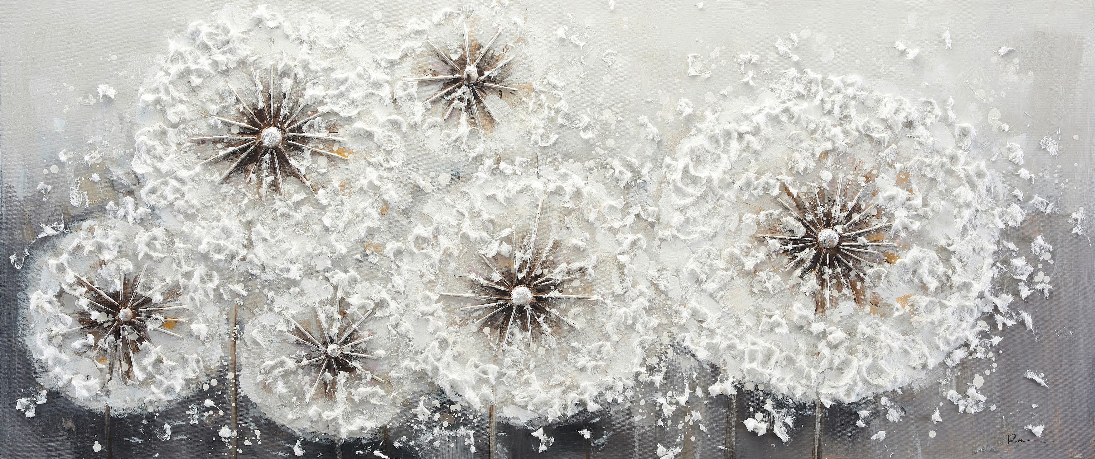 Ölgemälde Pusteblumen B/H: ca. 140x60 cm Ölgemälde_handgefertigt - (140,00/60,00cm)