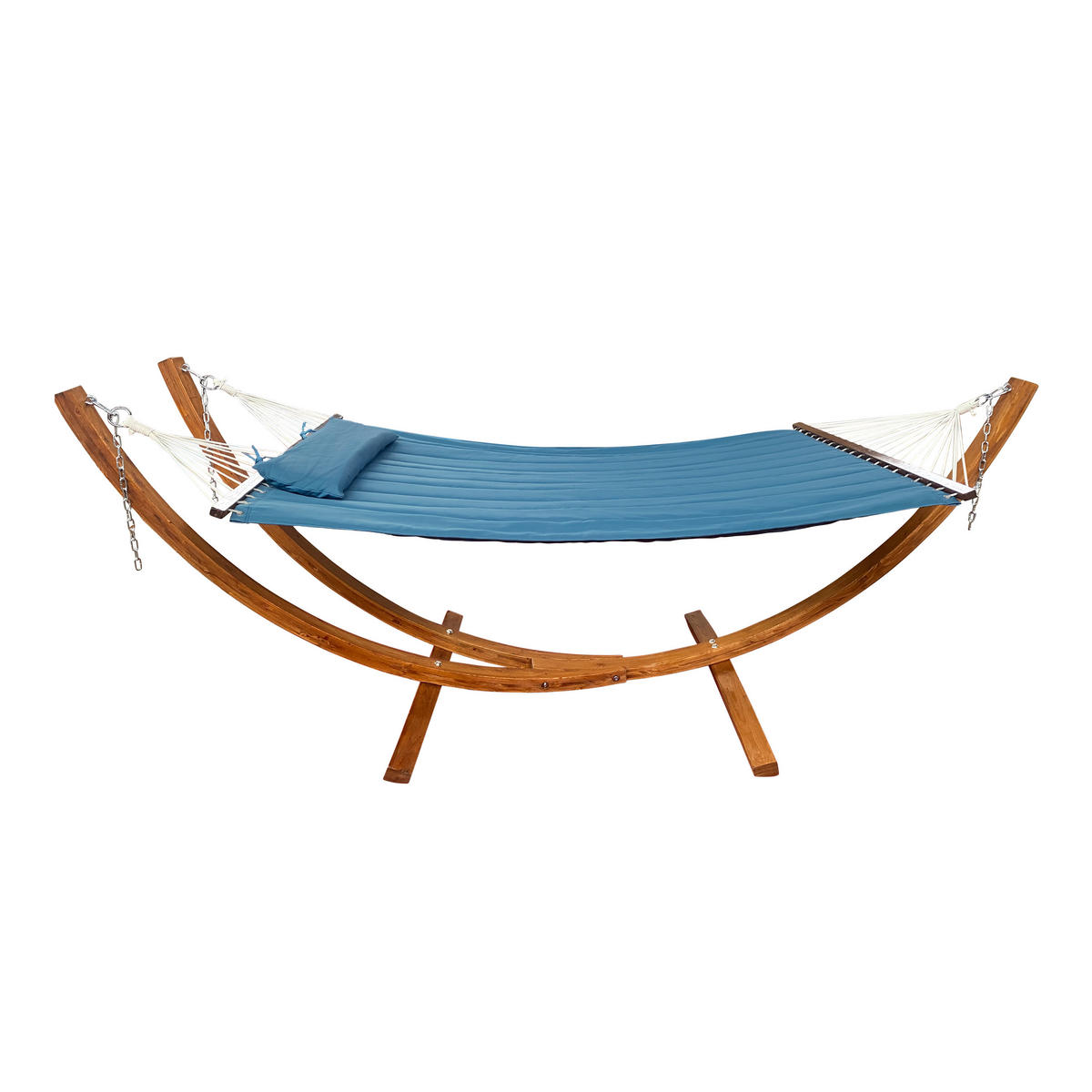 AXI Hängematte Hawaii blau Holz B/H/L: ca. 120x130x320 cm Hawaii - blau/braun (320,00/120,00/130,00cm) - AXI