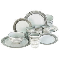 CreaTable Kombiservice La Gomera Blanca weiß Keramik La Gomera Blanca - weiß/schwarz - CreaTable