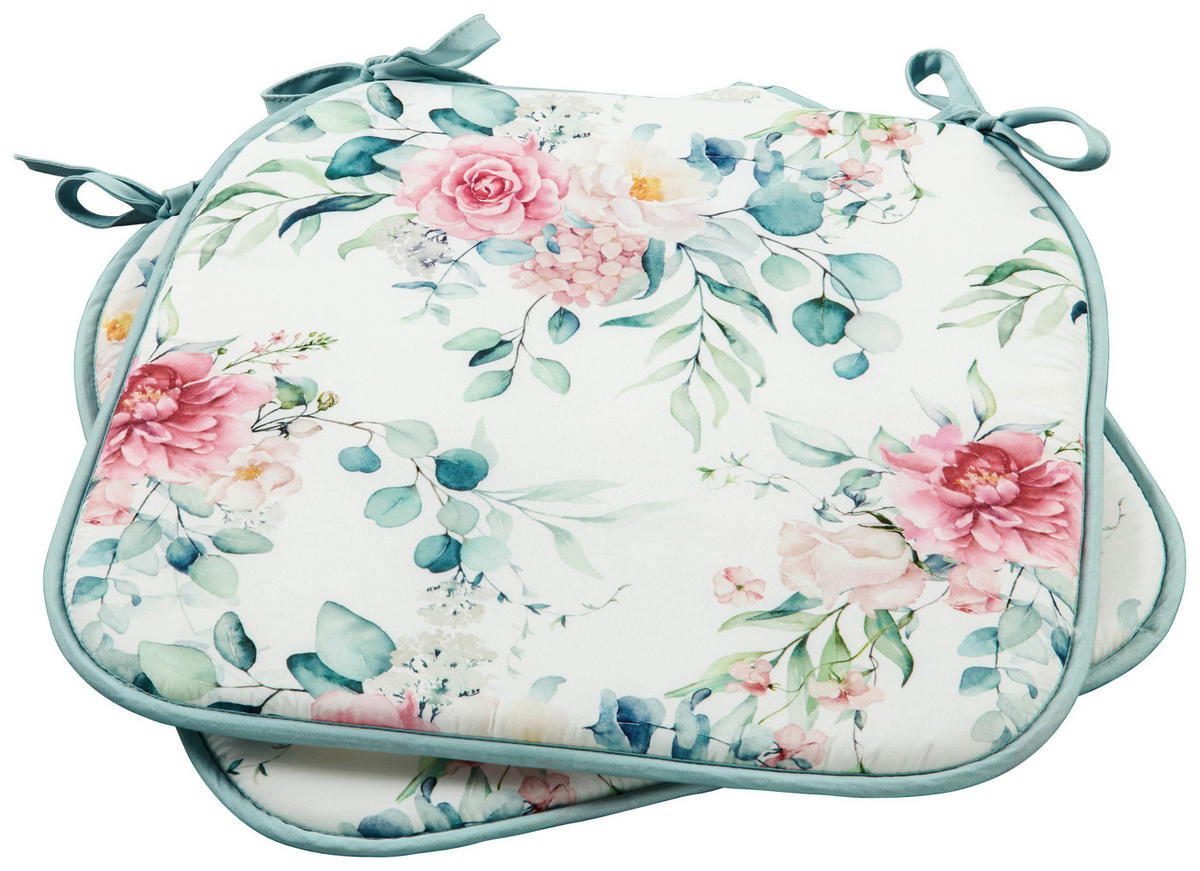 Stuhlkissen Stuhlkissen_2erPack Blumen - hellgrün (38,00/38,00cm) - POCOline