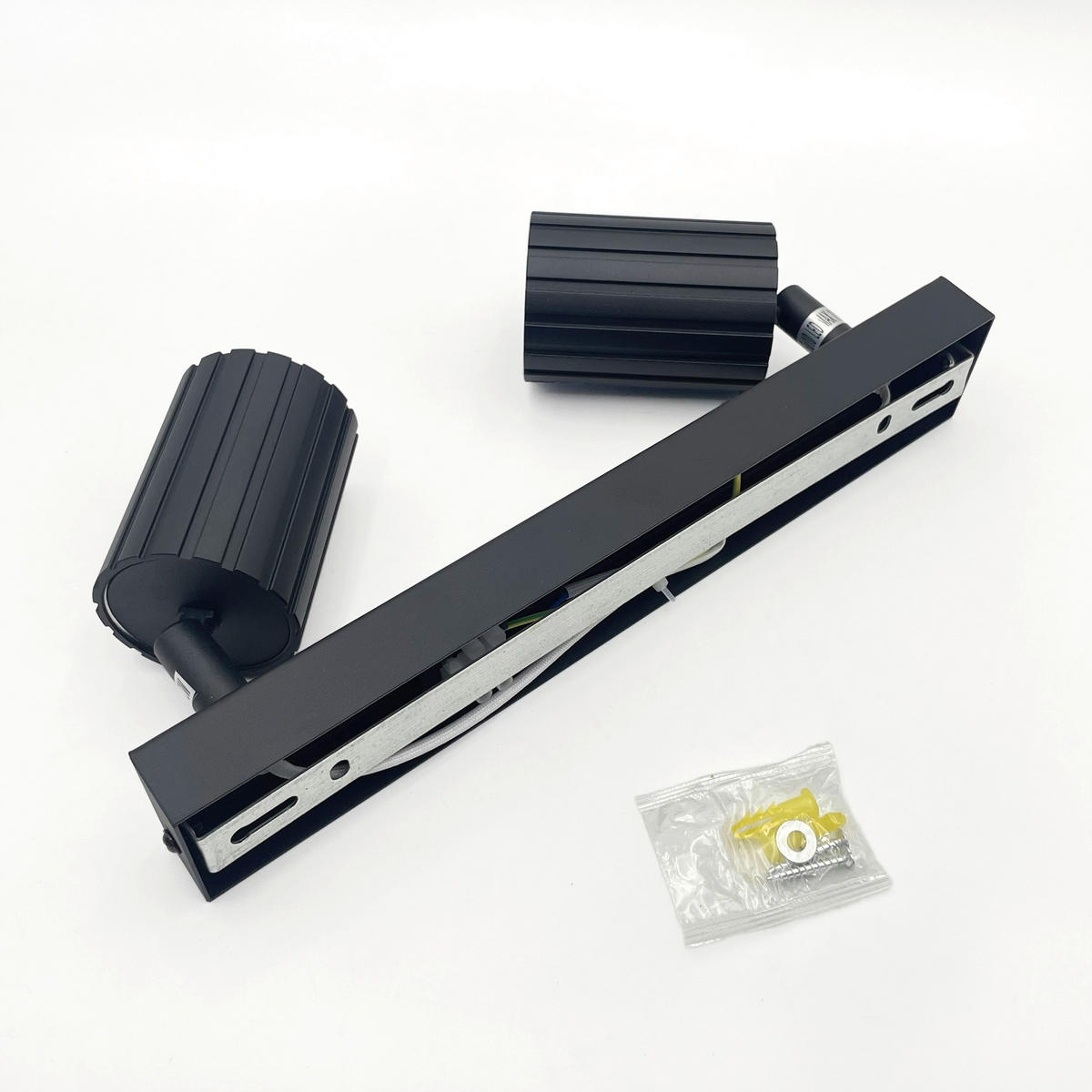 Lamkur Strahler schwarz Stahl B/H/L: ca. 6,5x16,5x30 cm 2 Brennstellen Prisma - schwarz (30,00/6,50/16,50cm) - Lamkur