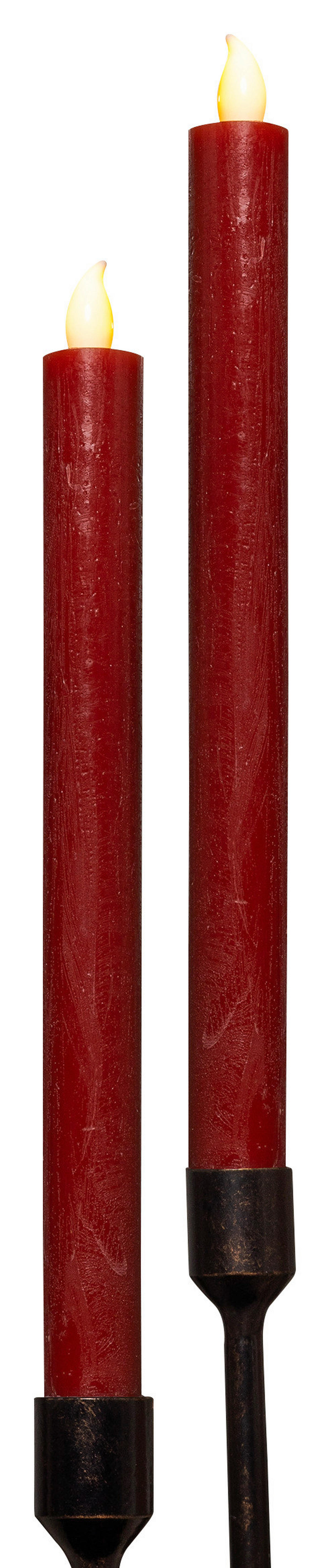 HI LED-Kerze rot B/H: ca. 2x25 cm Stabkerzen_mit_LED-Flamme_2erSet - rot (2,00/25,00cm) - HI