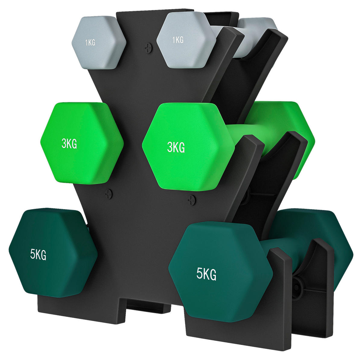 SPORTNOW Hantelset mehrfarbig Metall B/H/L: ca. 10x34x34 cm Hantelset - mehrfarbig (34,00/10,00/34,00cm) - SPORTNOW