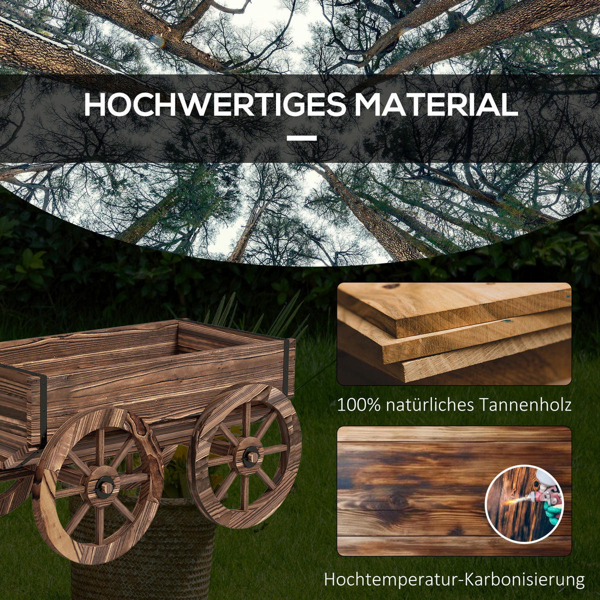 Outsunny Blumenkasten grau Holz B/H/L: ca. 41x120x54 cm Blumenkasten - grau (54,00/41,00/120,00cm) - Outsunny