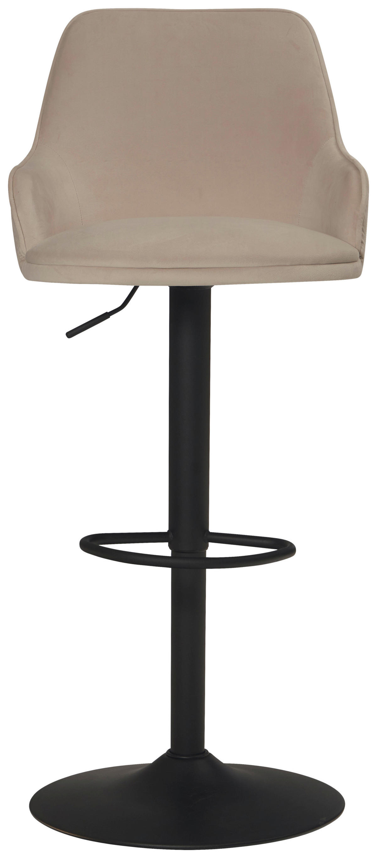 Barhocker beige schwarz Samt Eisen B/H/T: ca. 45x106x45 cm Barhocker - beige/schwarz (45,00/106,00/45,00cm) - Wohnling