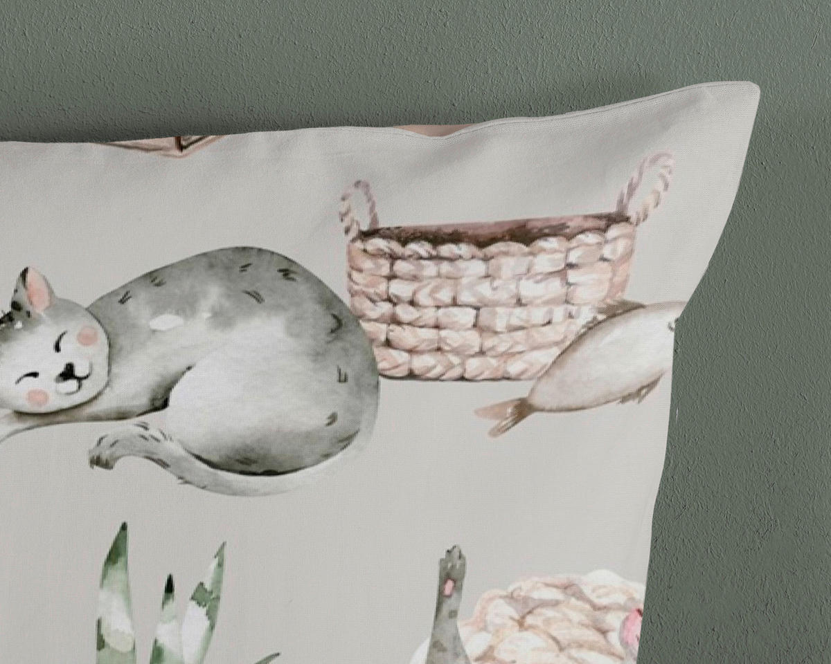 Bettwäsche Catlife grau Baumwolle B/L: ca. 135x200 cm Catlife - grau (135,00/200,00cm) - Good Morning