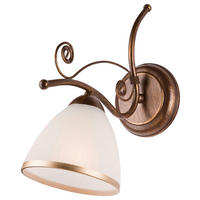 Lamkur Wandleuchte RETRO II 9667 braun Glas Stahl H/L: ca. 30x25 cm E27 1 Brennstellen Retro II - braun (25,00cm) - Lamkur