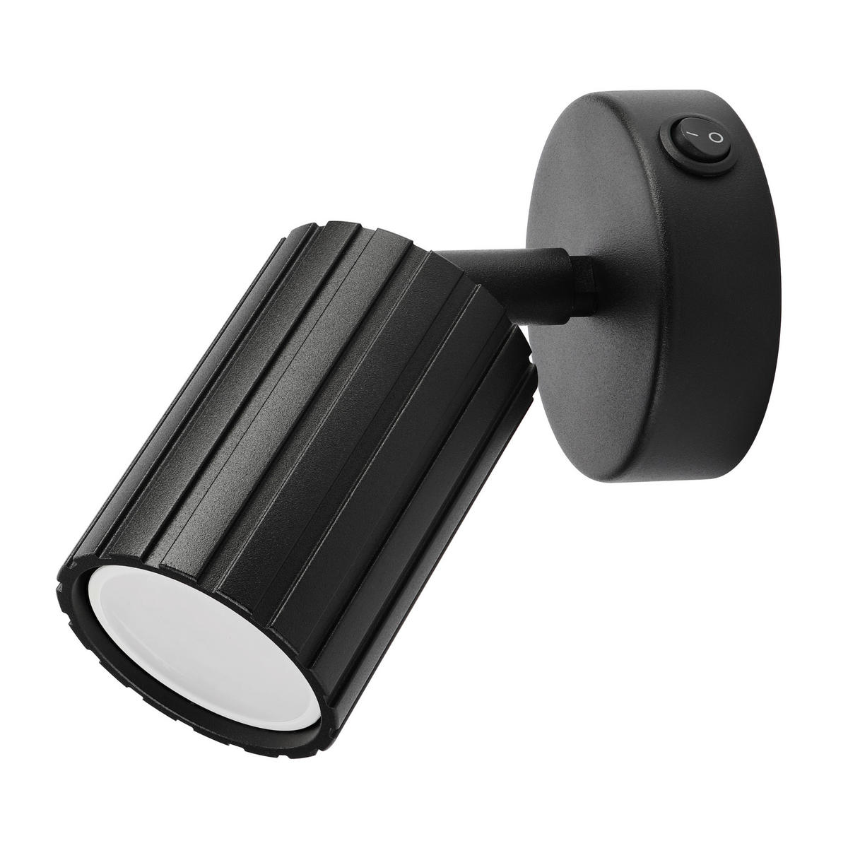 Lamkur Wandleuchte schwarz Stahl B/H/L: ca. 8x16x8 cm GU10 1 Brennstellen Prisma - schwarz (8,00/8,00/16,00cm) - Lamkur