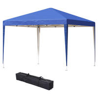 Outsunny Pavillon blau Polyester B/H/L: ca. 295x255x295 cm Pavillon - blau (295,00/295,00/255,00cm) - Outsunny