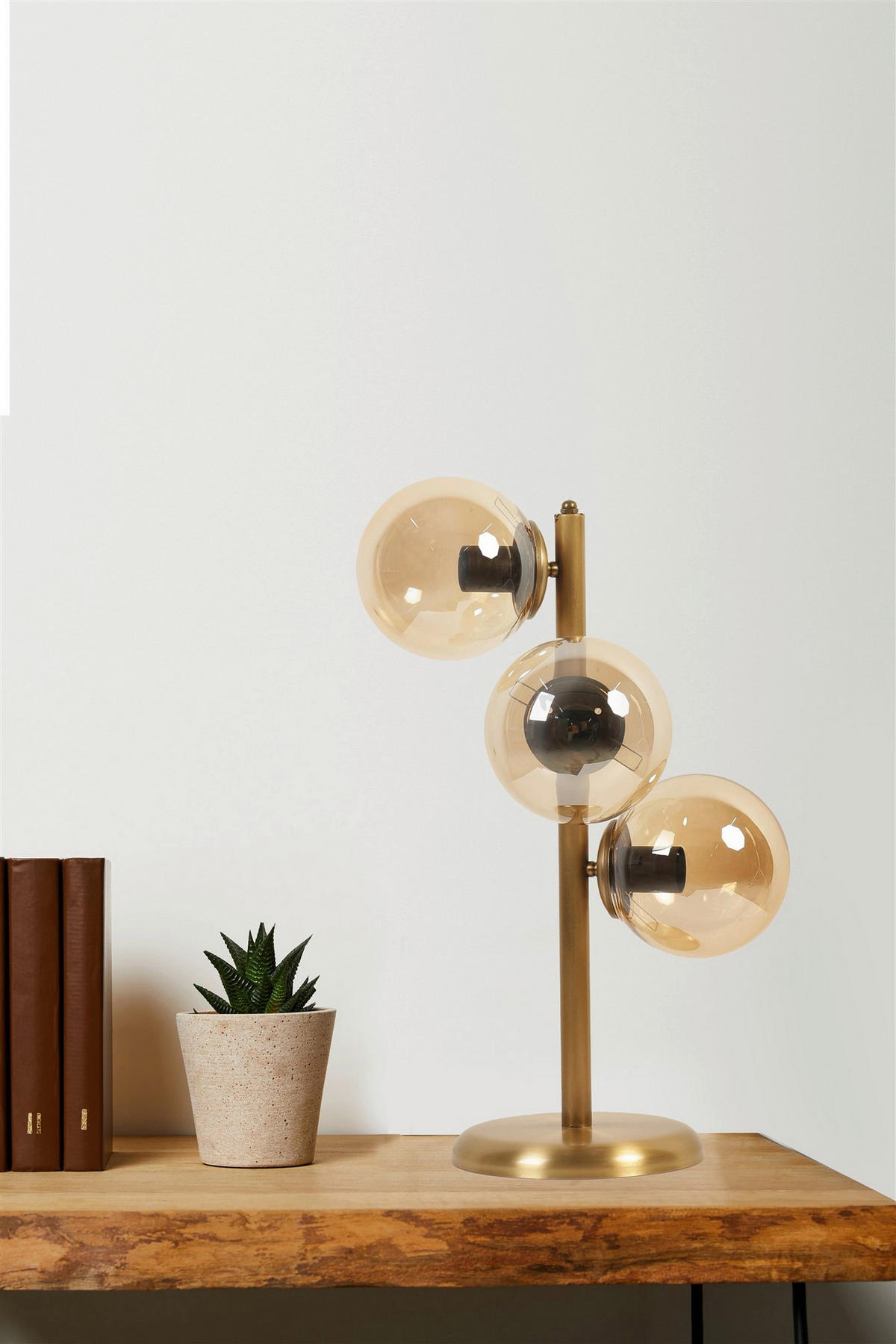 Opviq Tischleuchte gold Glas Metall B/H/L: ca. 20x55x20 cm E27 3 Brennstellen Tischleuchte_8728-3 - gold (20,00/20,00/55,00cm) - Opviq