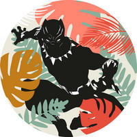 Komar Fototapete Winter Tropics Black Panther D: ca. 125 cm Winter Tropics Black Panther - (125,00cm) - Komar