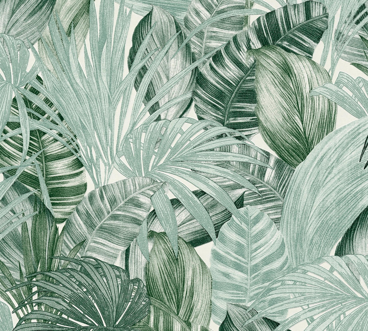 A.S.Creation Vliestapete Greenery Palmen grün B/L: ca. 53x1005 cm Greenery - grün (53,00/1005,00cm) - A.S.Creation