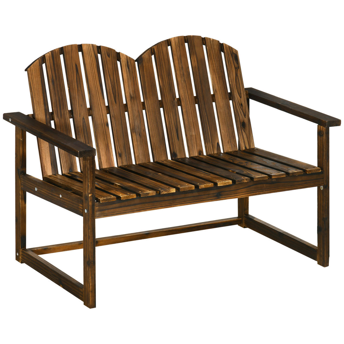 Outsunny Gartenbank grau Holz B/H/L: ca. 63x114x86 cm Gartenbank - grau (86,00/63,00/114,00cm) - Outsunny