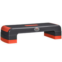 HOMCOM Fitness-Zubehör rot Polypropylen B/H/L: ca. 28x78x20 cm Steppbrett - rot (20,00/28,00/78,00cm) - HOMCOM