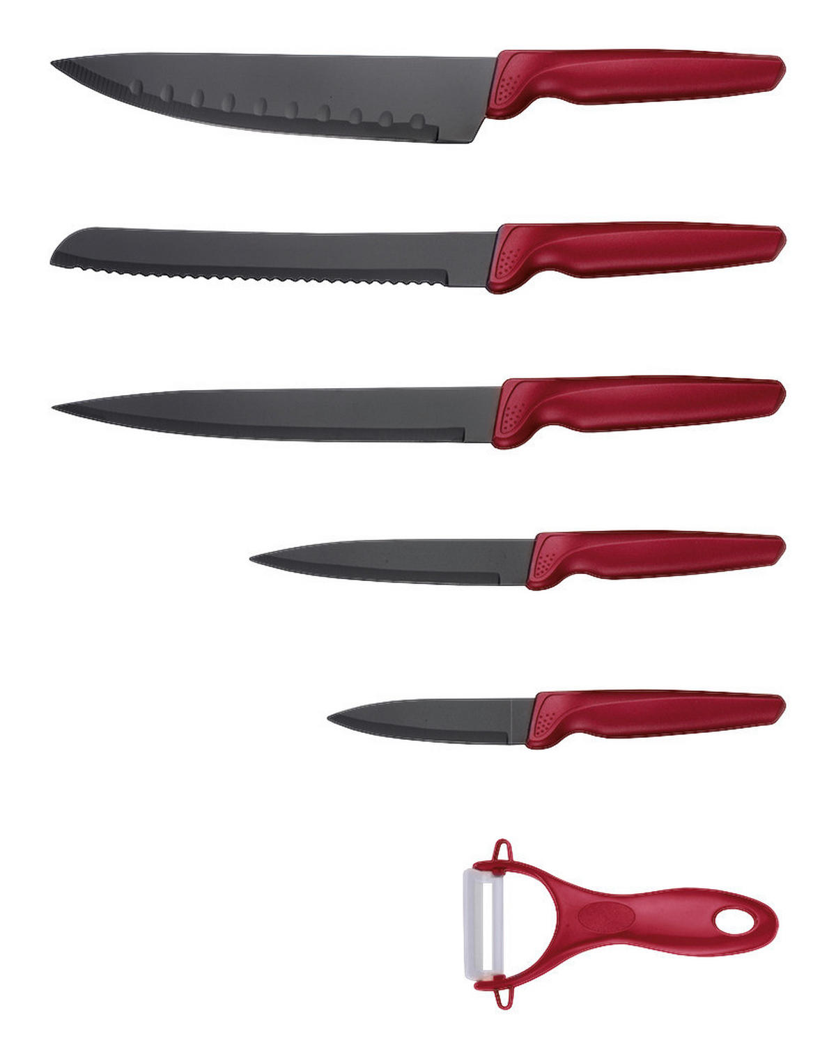 MICHELINO Messerset rot Edelstahl 6 tlg. Messerset_6tlg. - rot - MICHELINO