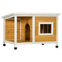 PawHut Hundehütte orange Holz B/H/L: ca. 62x60x85,5 cm Hundehütte - orange (85,50/62,00/60,00cm) - PawHut