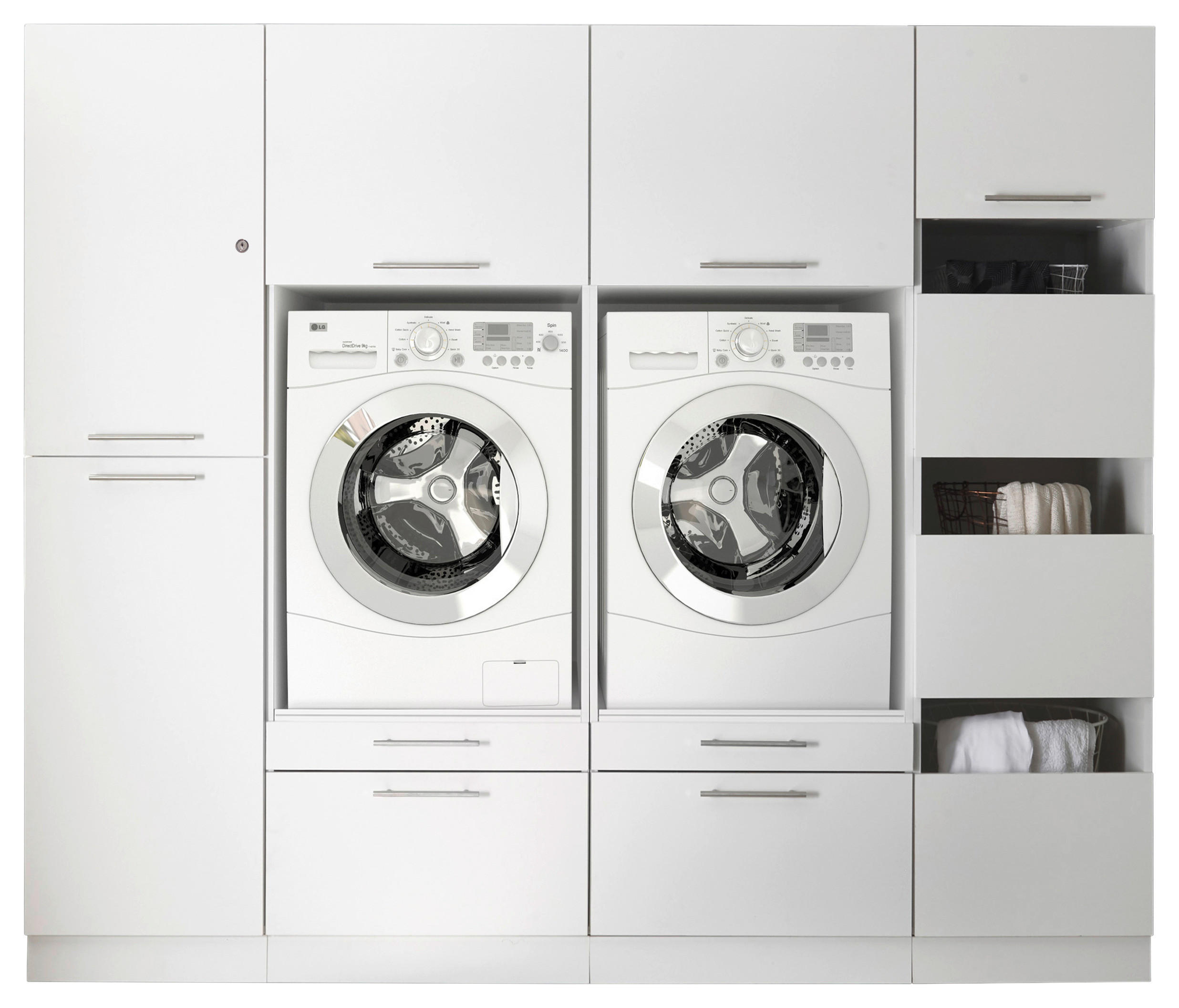 Respekta Hauswirtschaftsraum-Set Clara weiß matt B/H/T: ca. 234,8x200x67,6 cm Clara - weiß (234,80/200,00/67,60cm) - Respekta