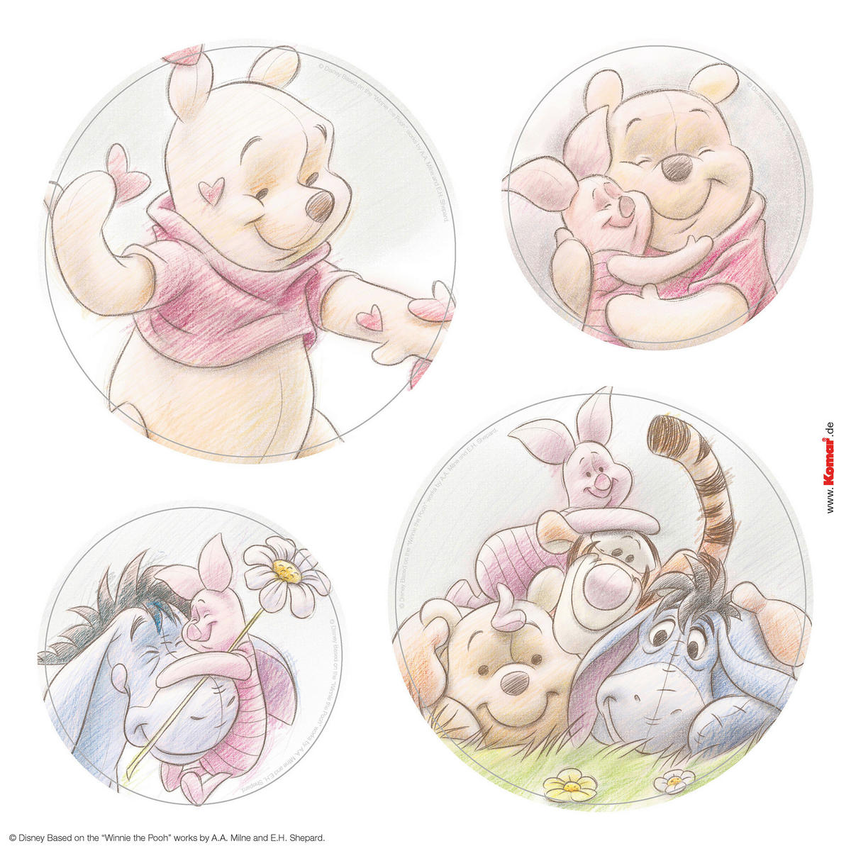 Komar Fenstersticker Winnie the Pooh Wonderful  Winnie the Pooh Wonderful B/L: ca. 30x30 cm Winnie the Pooh Wonderful - (30,00/30,00cm) - Komar