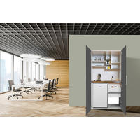 Respekta Schrankküche Economy grau matt B/H/T: ca. 104x193x67 cm Economy - weiß/grau (104,00/193,00/67,00cm) - Respekta