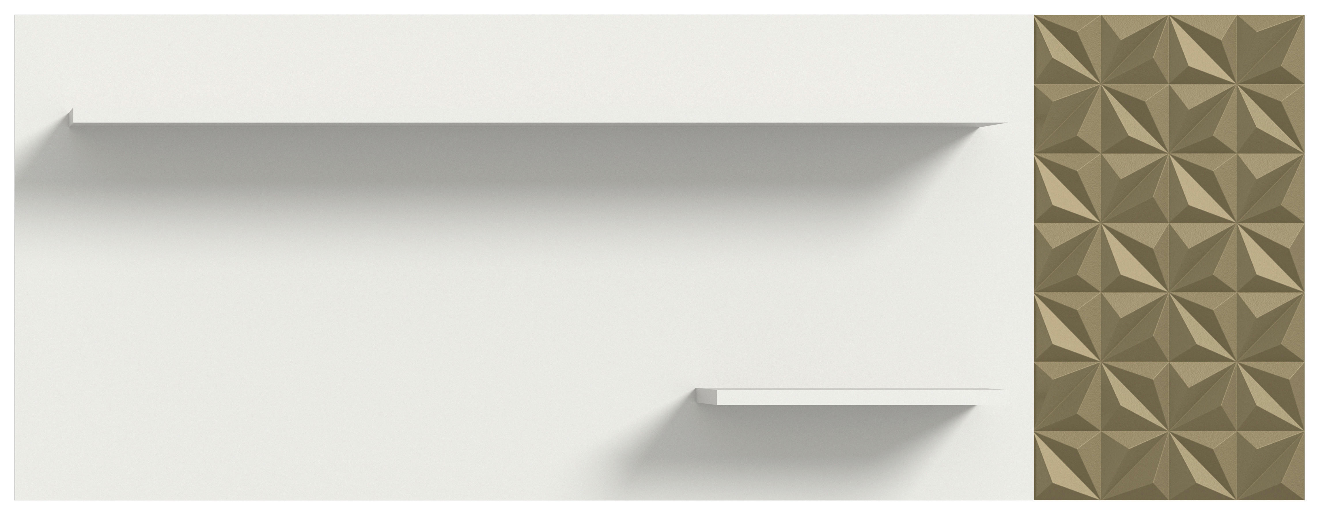 Wandboard Prisma weiß gold Optik B/H/T: ca. 140x53x17 cm Prisma - gold/weiß (140,00/53,00/17,00cm)