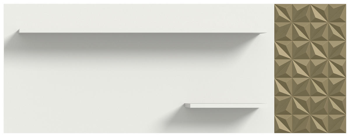 Wandboard Prisma weiß gold Optik B/H/T: ca. 140x53x17 cm Prisma - gold/weiß (140,00/53,00/17,00cm)