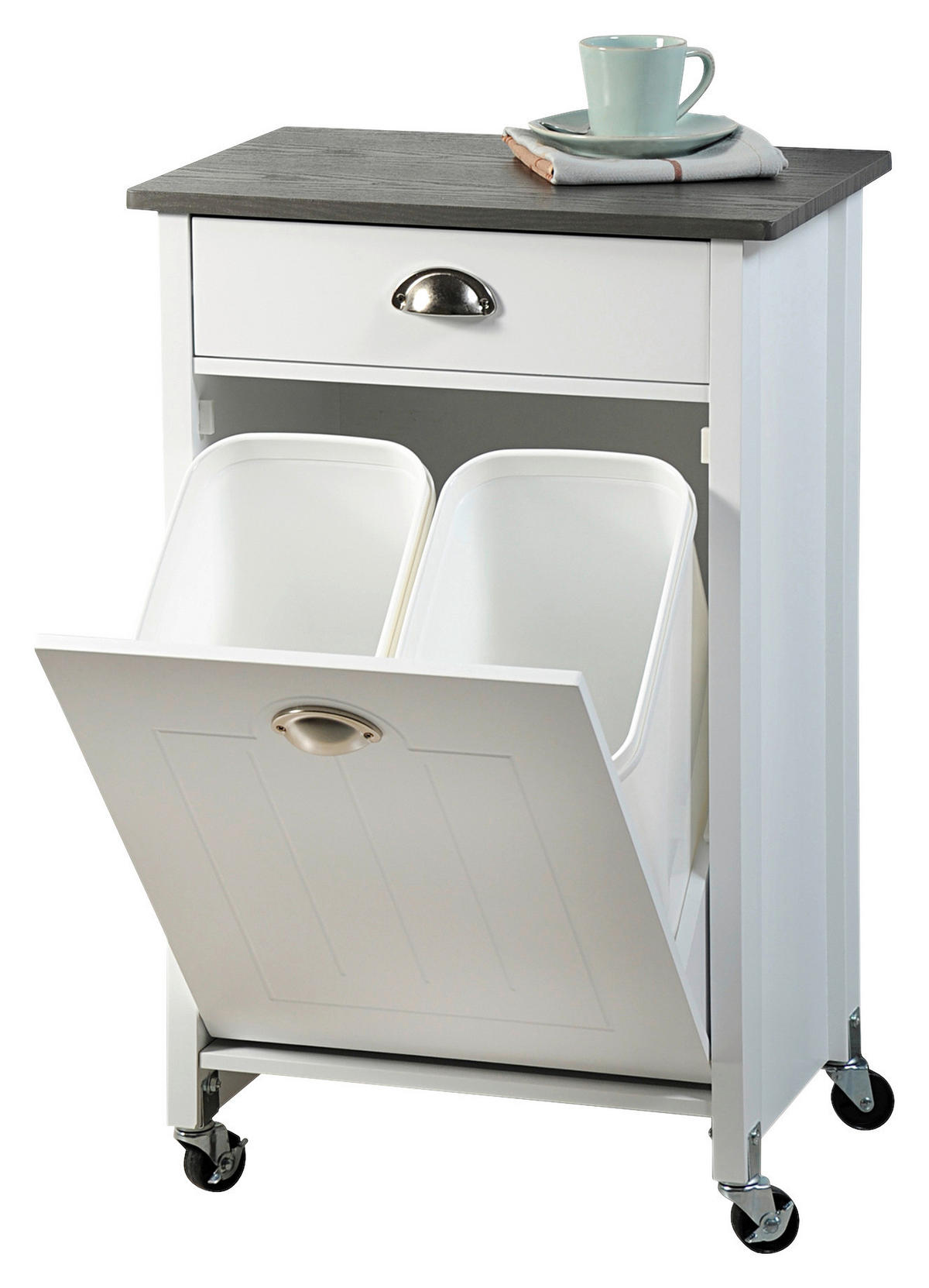 Kesper Küchenwagen weiß Spanplatte B/H/T: ca. 50x79x39 cm Küchenwagen - weiß/grau (50,00/79,00/39,00cm) - Kesper