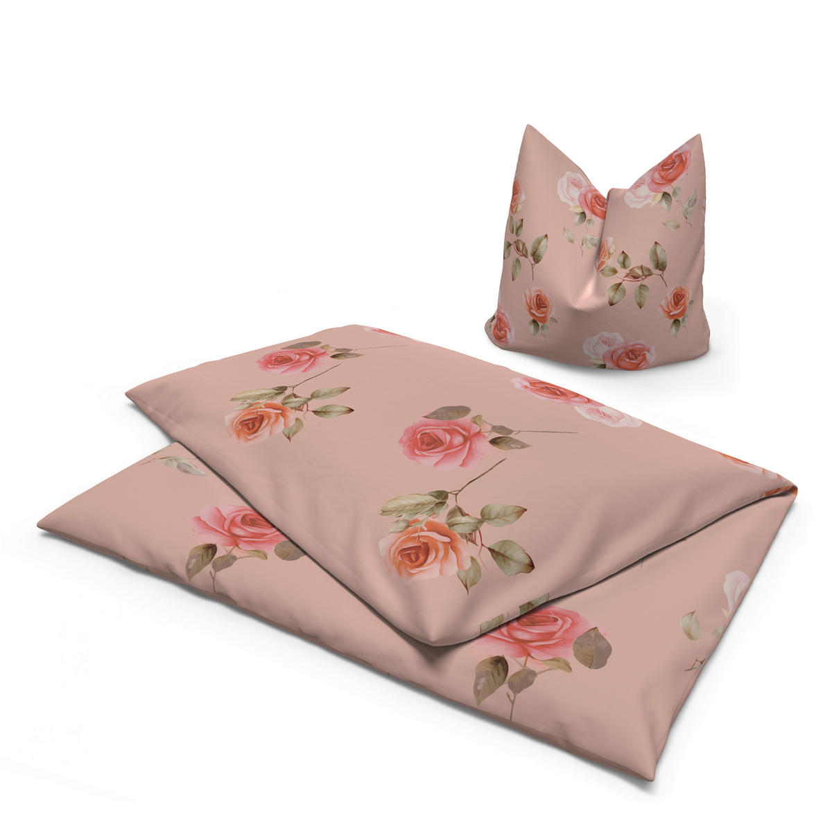 Microfaser Bettwäsche Bettwäsche_Microfaser Rosen - altrosa (135,00/200,00cm)