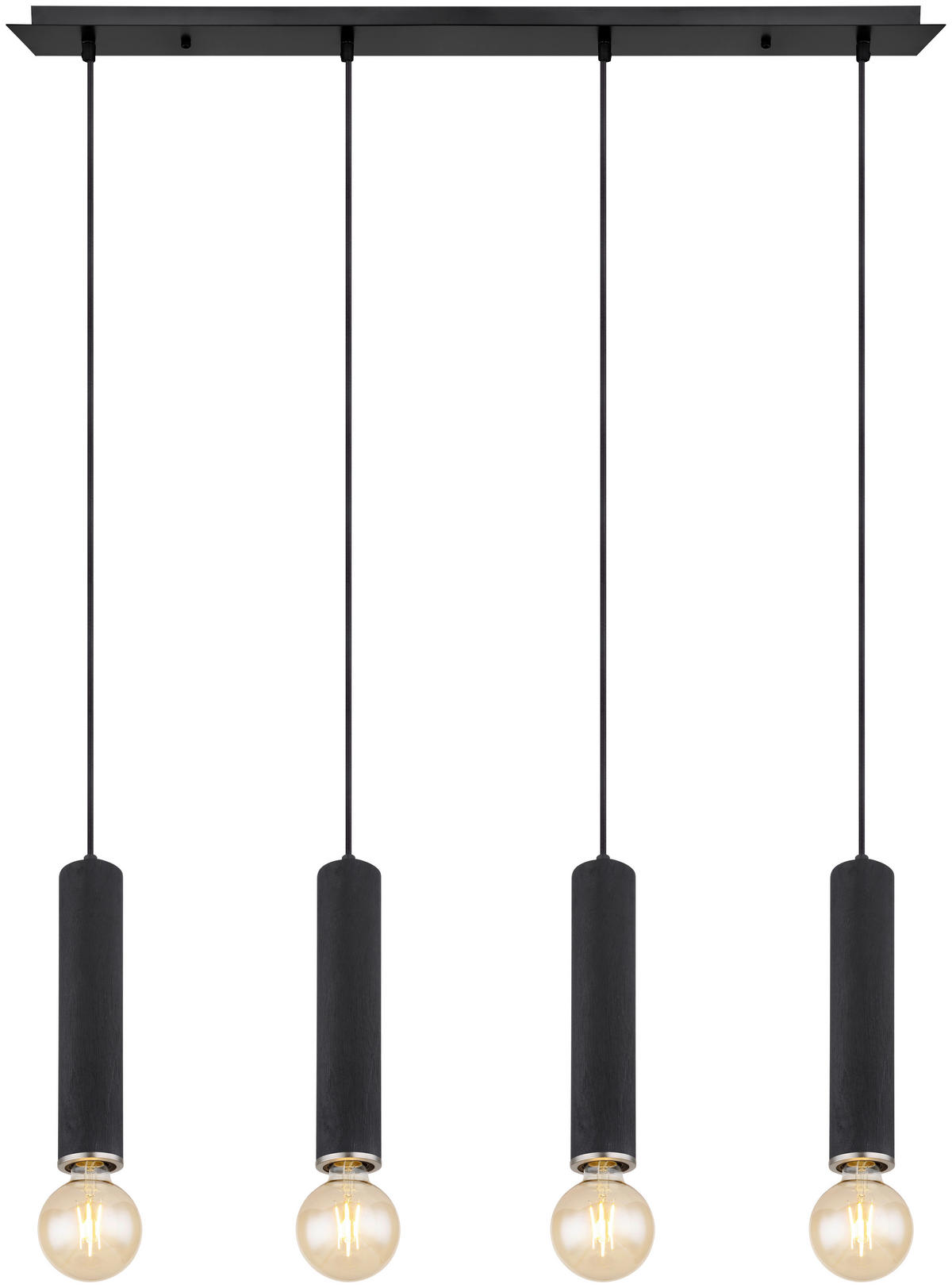 GLOBO Pendelleuchte schwarz schwarz nickel matt Metall Holz Metall B/H/T: ca. 10x120x93 cm 4.0 Brennstellen MARION - nickel matt/schwarz (10,00/120,00/93,00cm) - GLOBO