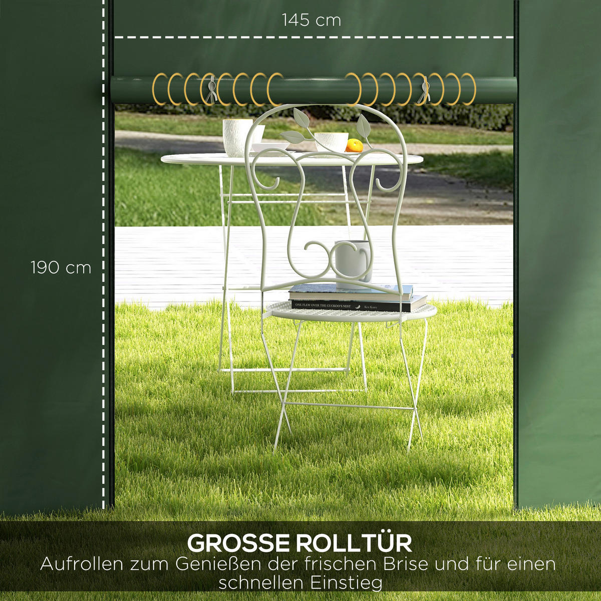 Outsunny Seitenteile für Pavillon grün Polyester B/H/L: ca. 295x195x0,01 cm Seitenteile für Pavillon - grün (0,01/295,00/195,00cm) - Outsunny