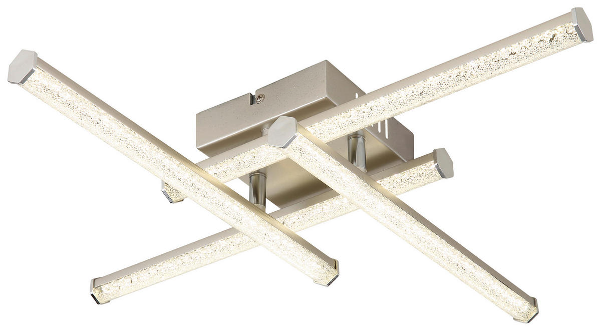 GLOBO LED-Deckenleuchte KIRINA 67346-24 nickel Chrom Kunststoff B/H/L: ca. 50x8,8x50 cm 1 Brennstellen KIRINA - nickel (50,00/50,00/8,80cm) - GLOBO